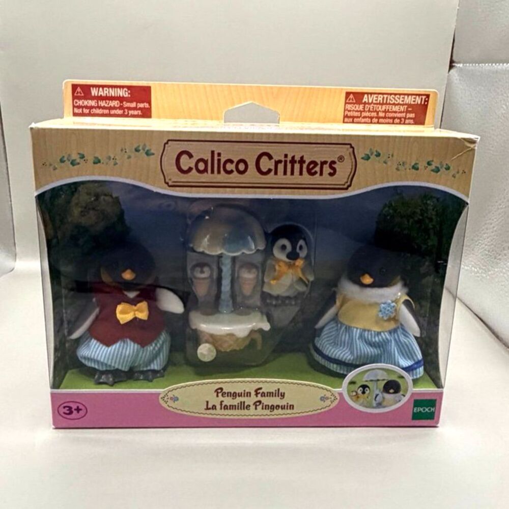 Calico Critters Penguin Family Set Epoch New in Box Sealed Figure Playset